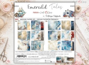 8x8 scrapbook paper pack | emerald tales | 24 double sided sheets | craft o'clock