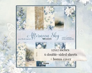 12 x 12, 6 sheets, afternoon sky, scrapandme, sheets for cutting, scrapbooking paper set 12 x 12, card stock, flower pattern, leave pattern