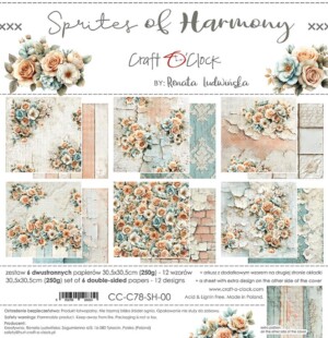 scrapbook paper | scrapbooking paper pad 12×12 “sprites of harmony” | art alchemy | 6 double sided sheets + bonus, 250 gsm | scrapbooking & cardmaking