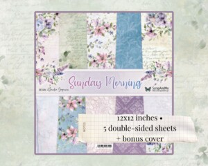 scrapbook paper | scrapbooking paper pad 12×12 “sunday morning” | scrapandme | 6 double sided papers, 250 gsm