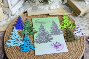 metal cutting die "snowy fir trees" | agiart | for scrapbooking & cardmaking