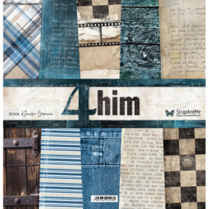 scrapbooking paper pad 12×12 “4 him” | scrapandme | 6 double sided papers, 250 gsm