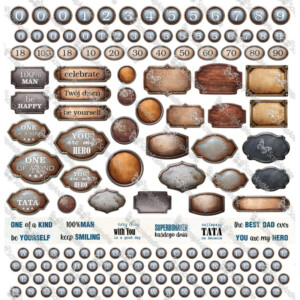 scrapbooking paper cut outs 12×12 “4 him — cover” | scrapandme | single sided sheet, 250 gsm