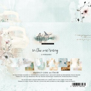 scrapbooking paper pad 8×8 “in the morning” | art of alchemy | 12 double sided sheets + bonus, 190 gsm | scrapbooking & cardmaking