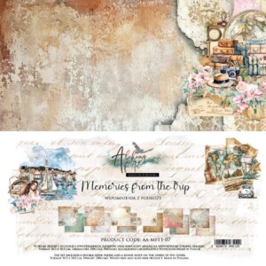 scrapbook paper | scrapbooking paper pad 12×12 “memories from the trip” | art of alchemy | 6 double sided sheets + bonus, 250 gsm | scrapbooking & cardmaking