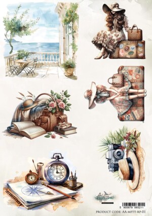 scrapbook paper | rice paper a4 “memories from the trip” | art of alchemy | 25–30 gsm | decoupage, journaling & cardmaking