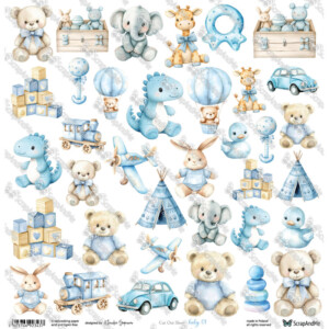 scrapbooking paper pad 8×8 “oh, baby” | scrapandme | 18 double sided papers, 250 gsm