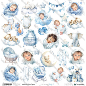 scrapbooking paper pad 8×8 “oh, baby” | scrapandme | 18 double sided papers, 250 gsm