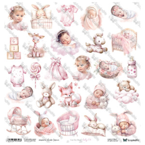 scrapbooking paper pad 8×8 “oh, baby” | scrapandme | 18 double sided papers, 250 gsm