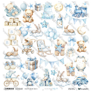 scrapbooking paper pad 8×8 “oh, baby” | scrapandme | 18 double sided papers, 250 gsm