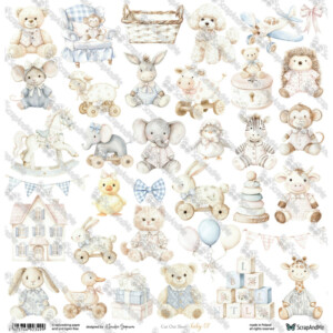 scrapbooking paper pad 8×8 “oh, baby” | scrapandme | 18 double sided papers, 250 gsm