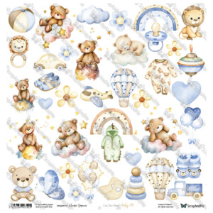 scrapbooking paper pad 8×8 “oh, baby” | scrapandme | 18 double sided papers, 250 gsm