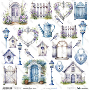 scrapbooking paper cut outs 12×12 “elements 10” | scrapandme | single sided sheet, 250 gsm