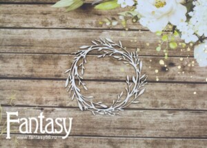 chipboard “wreath with branches 1004” | fantasy | white beer board 1.15 mm | scrapbooking & cardmaking