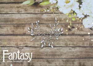 chipboard “bouquet of flowers with leaves 1007” | fantasy | white beer board 1.15 mm | scrapbooking & cardmaking