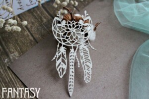 chipboard “boho with feathers 1094” | fantasy | white beer board 1.15 mm | scrapbooking & cardmaking