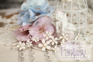 chipboard “branch with flowers 121” | fantasy | white beer board 1.15 mm | scrapbooking & cardmaking