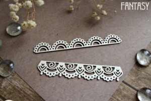 chipboard “set of borders 1308 (2 pcs)” | fantasy | white beer board 1.15 mm | scrapbooking & cardmaking