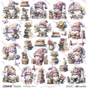 scrapbooking paper cut outs 12×12 “gnomes 4” | scrapandme | single sided sheet, 250 gsm