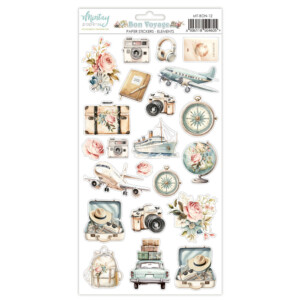 scrapbook paper | paper die cuts “bon voyage, 60 pcs” | mintay papers | 60 pcs | scrapbooking & cardmaking
