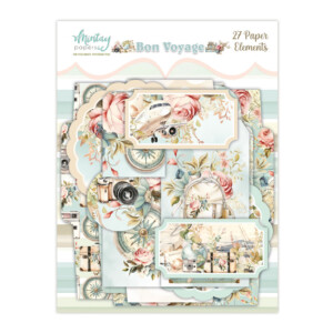 scrapbook paper | paper die cuts “bon voyage, 60 pcs” | mintay papers | 60 pcs | scrapbooking & cardmaking