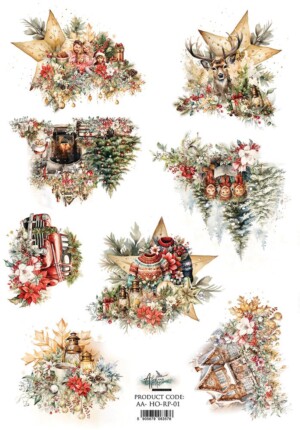 a4 decoupage rice paper | ho ho ho collection | art alchemy | christmas craft supplies