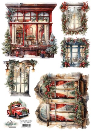 a4 decoupage rice paper | ho ho ho collection | art alchemy | christmas craft supplies (copy)