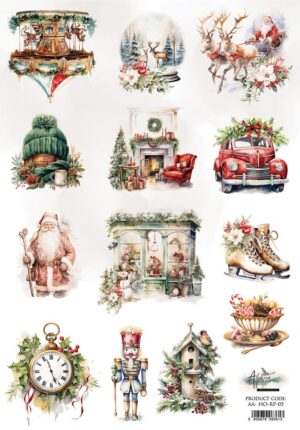 a4 decoupage rice paper | ho ho ho collection | art alchemy | christmas craft supplies