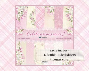 scrapbooking paper pad 12x12 “celebrations rouge 2" | scrapandme | card stock | 6 double sided papers | scrapbooking & cardmaking