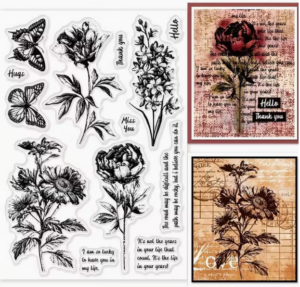 silicone stamp | flower butterfly text transparent seal silicone seal | card making & scrapbook decoration