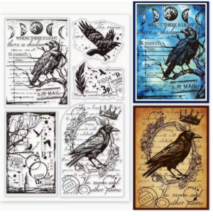 silicone stamp | vintage crow silicone stamp | card making & scrapbook decoration