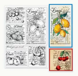 silicone stamp | clear stamps set vintage fruit design | card making & scrapbook decoration