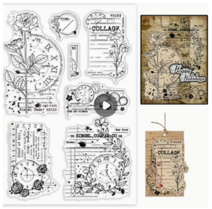 silicone stamp | vintage floral stamp transparent pvc crafting stamp | card making & scrapbook decoration