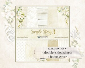 12x12 scrapbook paper pad | simple story 3 beige | floral & garden | scrapandme