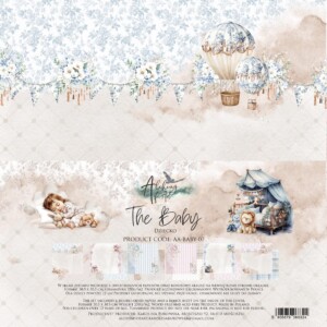 scrapbook paper pack | baby | 12x12 inch (30.5x30.5 cm) | 6 double sided sheets | art of alchemy