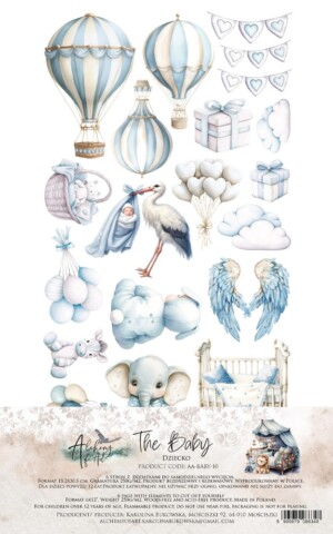 extras to cut paper | baby boy | 30.5 x 15 cm | 6 sheets | art of alchemy