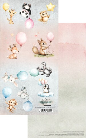 scrapbooking paper | baby 14 extras to cut | 6×12 inch (15.5x30.5 cm) | 1 sheet | art of alchemy