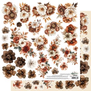 scrapbooking paper | behind closed doors flowers to cut | 30.5x30.5 cm | 1 sheet | art of alchemy