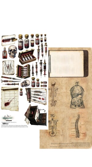 scrapbooking paper | behind closed doors 11 extras to cut | 6×12 inch (15.5x30.5 cm) | 1 sheet | art of alchemy