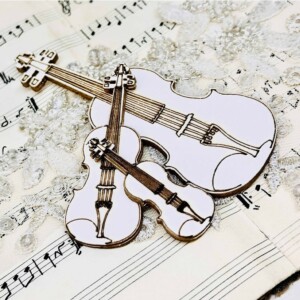 chipboard embellishment | violin set | behind closed doors | art of alchemy