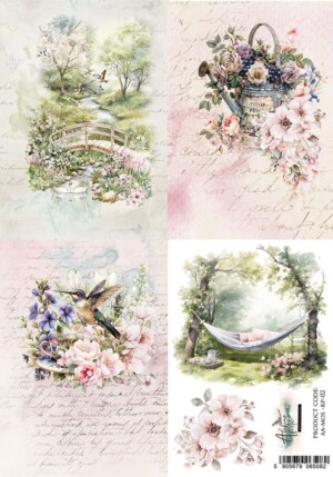 rice paper / memory of spring / alchemy of art / a4 (8.27x11.69 in) / 1 sheet / mixed media & scrapbooking