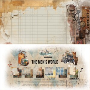 scrapbooking paper / the men's world / art of alchemy / 12x12 in / 6 double sided sheets / albums & layouts