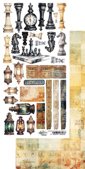 extras to cut paper / the men's world extras / art of alchemy / 6x12 in / 1 sheet / fussy cutting & embellishments