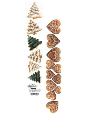 extras to cut paper / wonderful christmas time 01 / art of alchemy / 1.9x12 in / 1 sheet / fussy cutting & embellishments