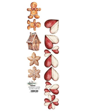extras to cut paper / wonderful christmas time 02 / art of alchemy / 1.9x12 in / 1 sheet / fussy cutting & embellishments