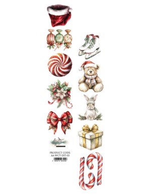 extras to cut paper / wonderful christmas time 03 / art of alchemy / 1.9x12 in / 1 sheet / fussy cutting & embellishments