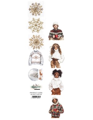 extras to cut paper / wonderful christmas time 05 / art of alchemy / 1.9x12 in / 1 sheet / fussy cutting & embellishments