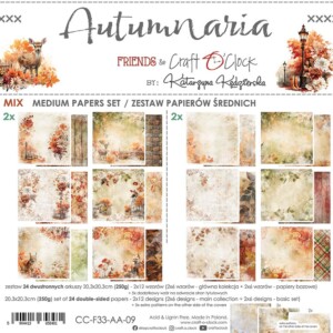scrapbook paper pack | autumnaria | 20.3x20.3 cm | 24 sheets | craft o'clock