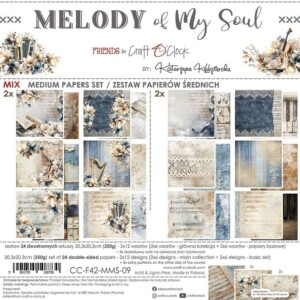 scrapbook paper pack | melody of my soul | 20.3x20.3 cm | 24 sheets | craft o'clock
