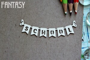 chipboard "banner school 1329" | fantasy | 1.5 mm natural eco board | scrapbooking & cardmaking